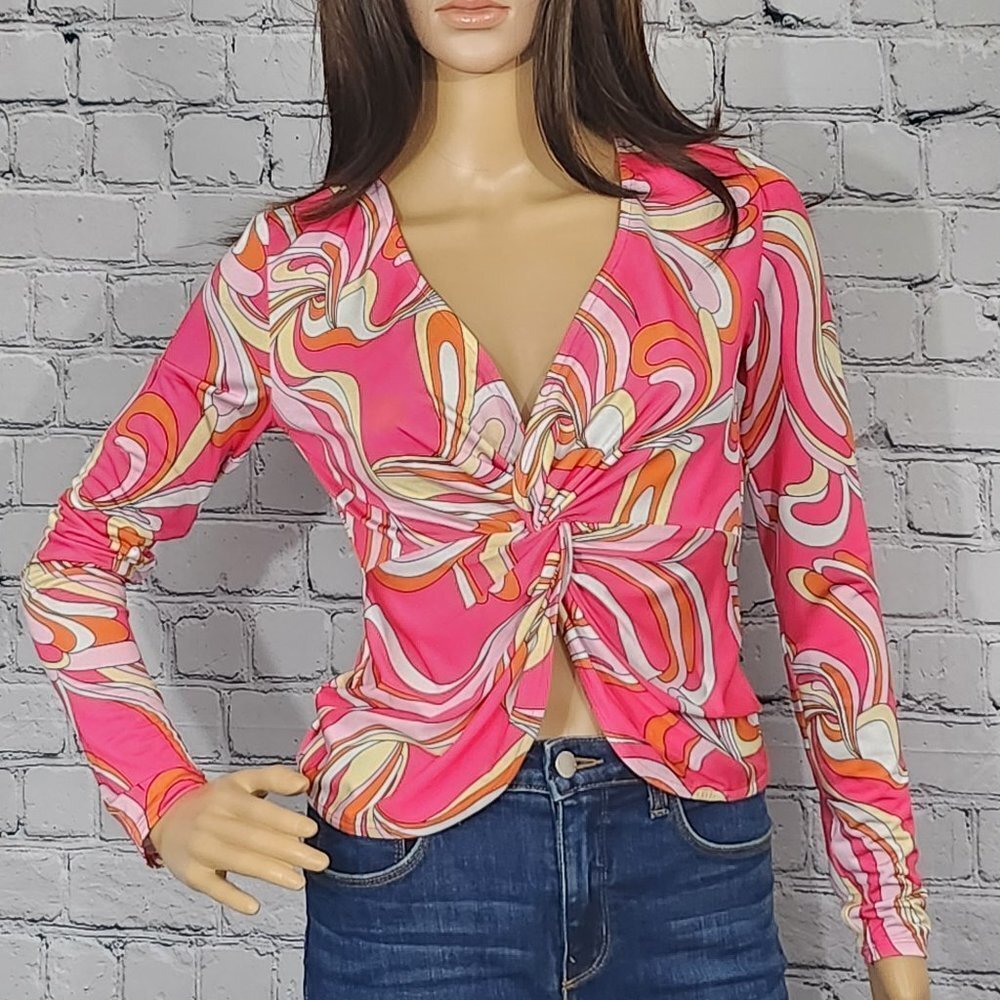L'Agence Pink Long Sleeve Blouse Size XS